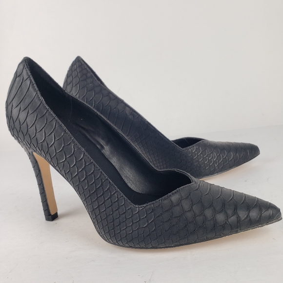 MIA Black Textured Byanka Pointed-toe Heel Size 7.5 - Picture 2 of 14